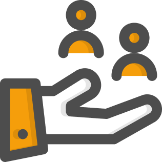 Hand with Two People Icon